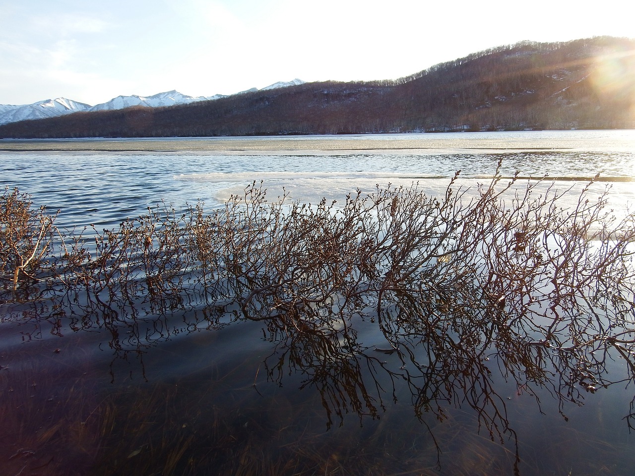 Image - spring lake ice mountains sky