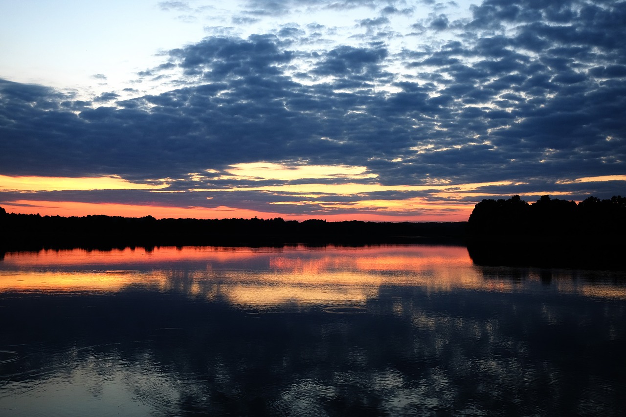 Image - lake sunset reflection paint