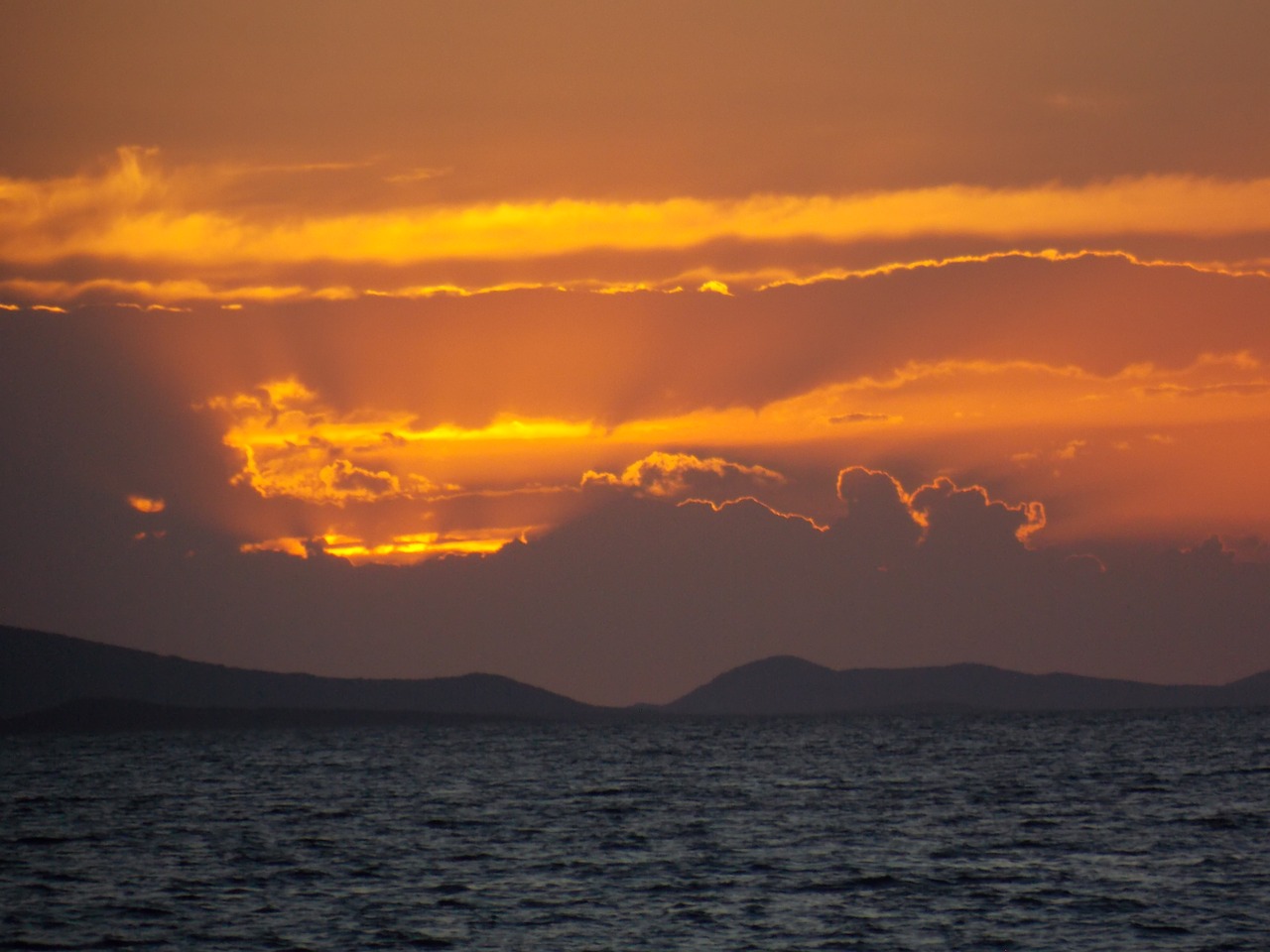 Image - zadar croatia sunset sea mountains