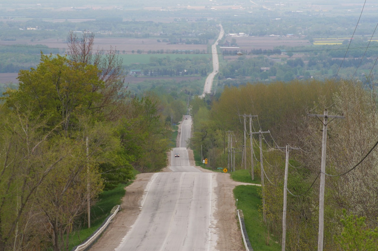 Image - hill road highway rural landscape