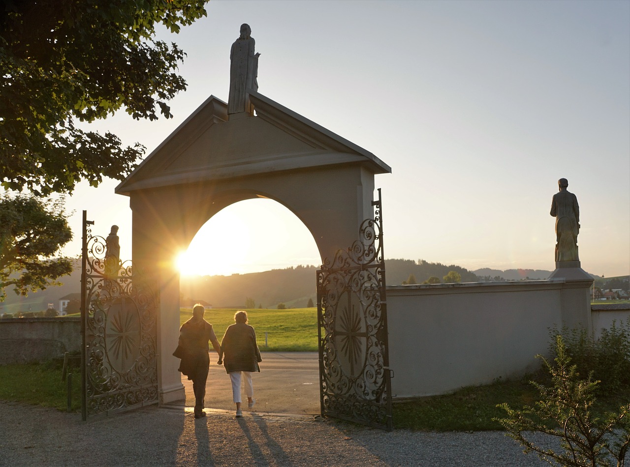 Image - pair man woman cemetery einsiedeln