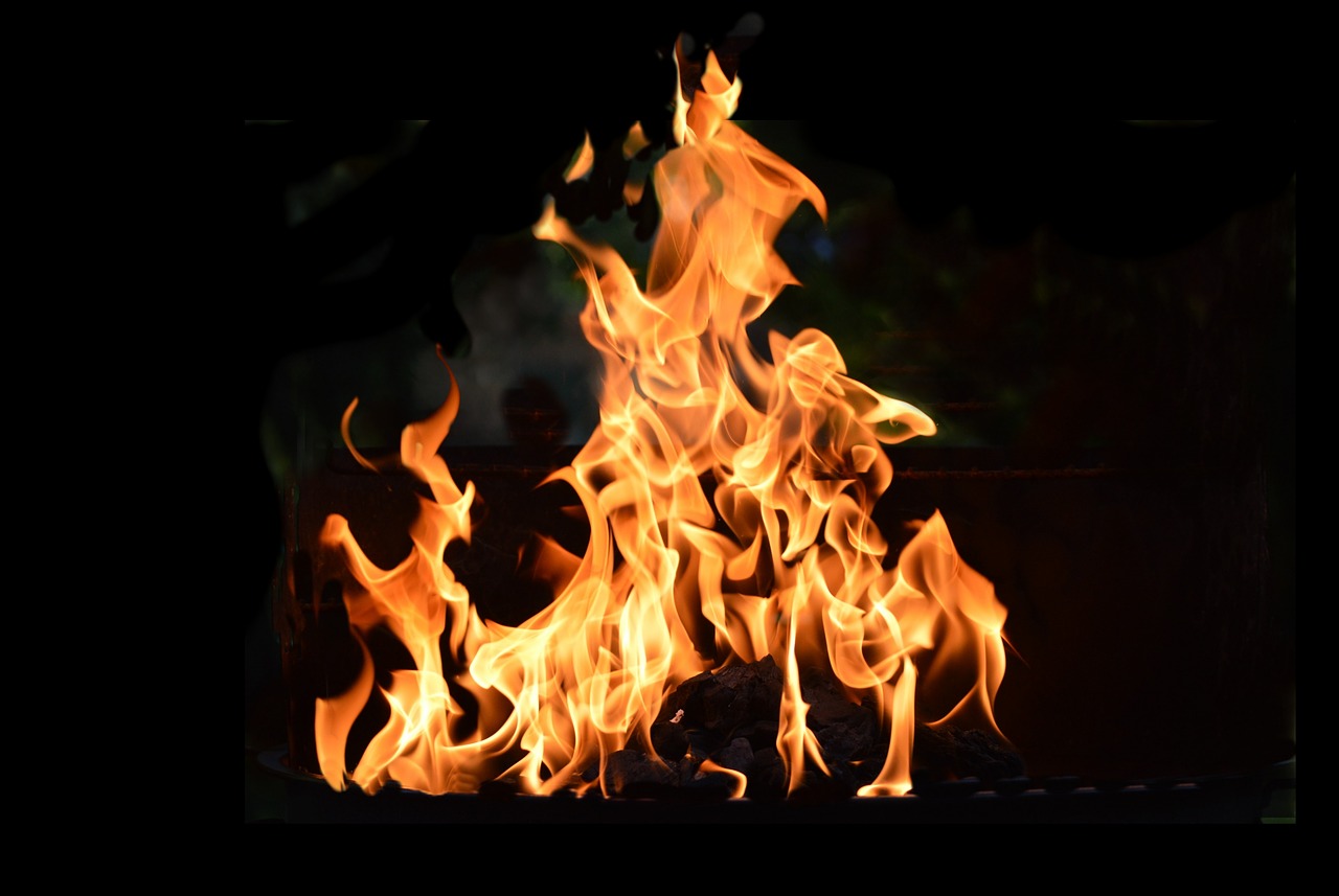 Image - fire flame fiery blaze hot red