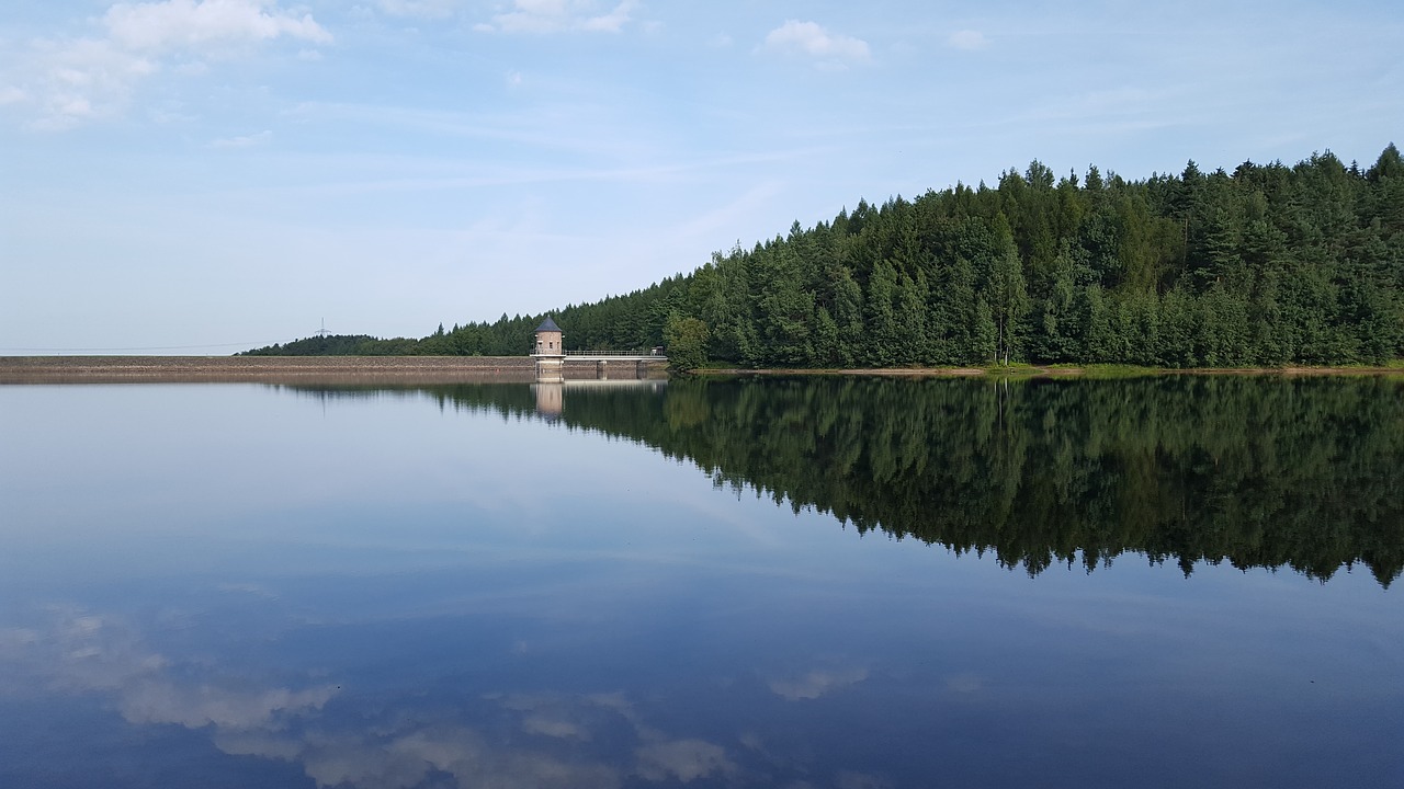 Image - dam water blue mirror image