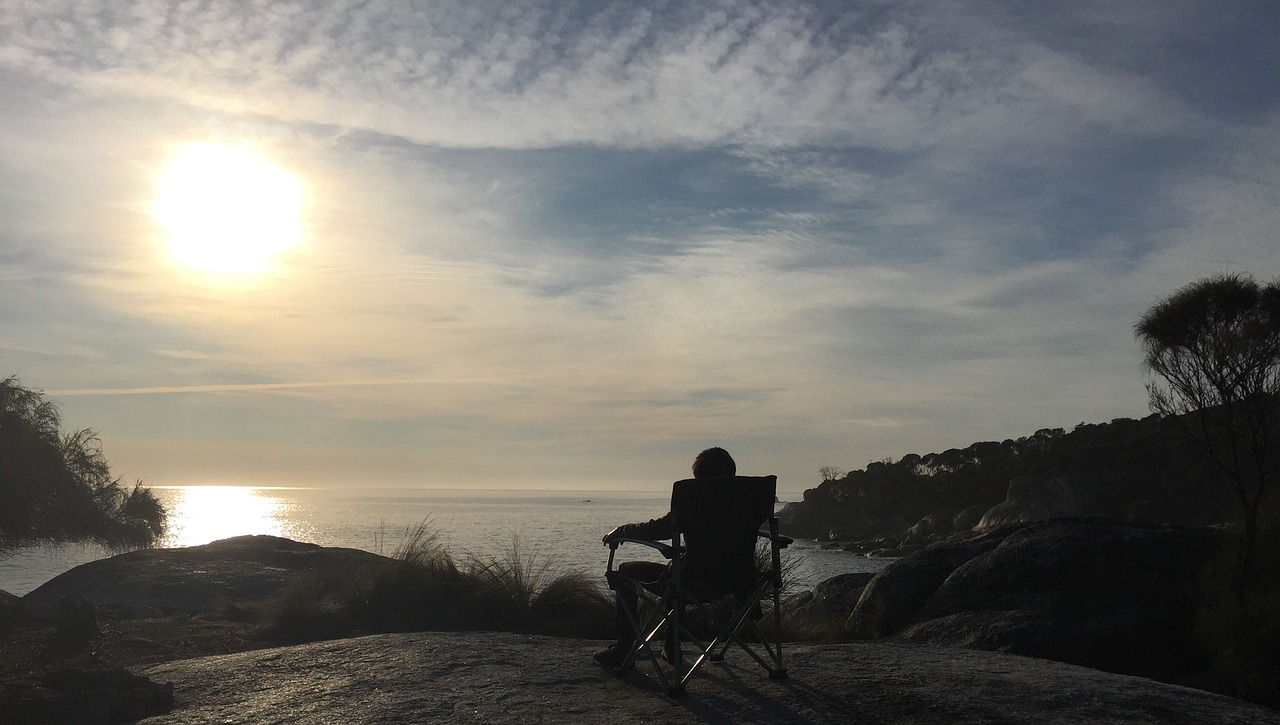 Image - sunset tasmania camping