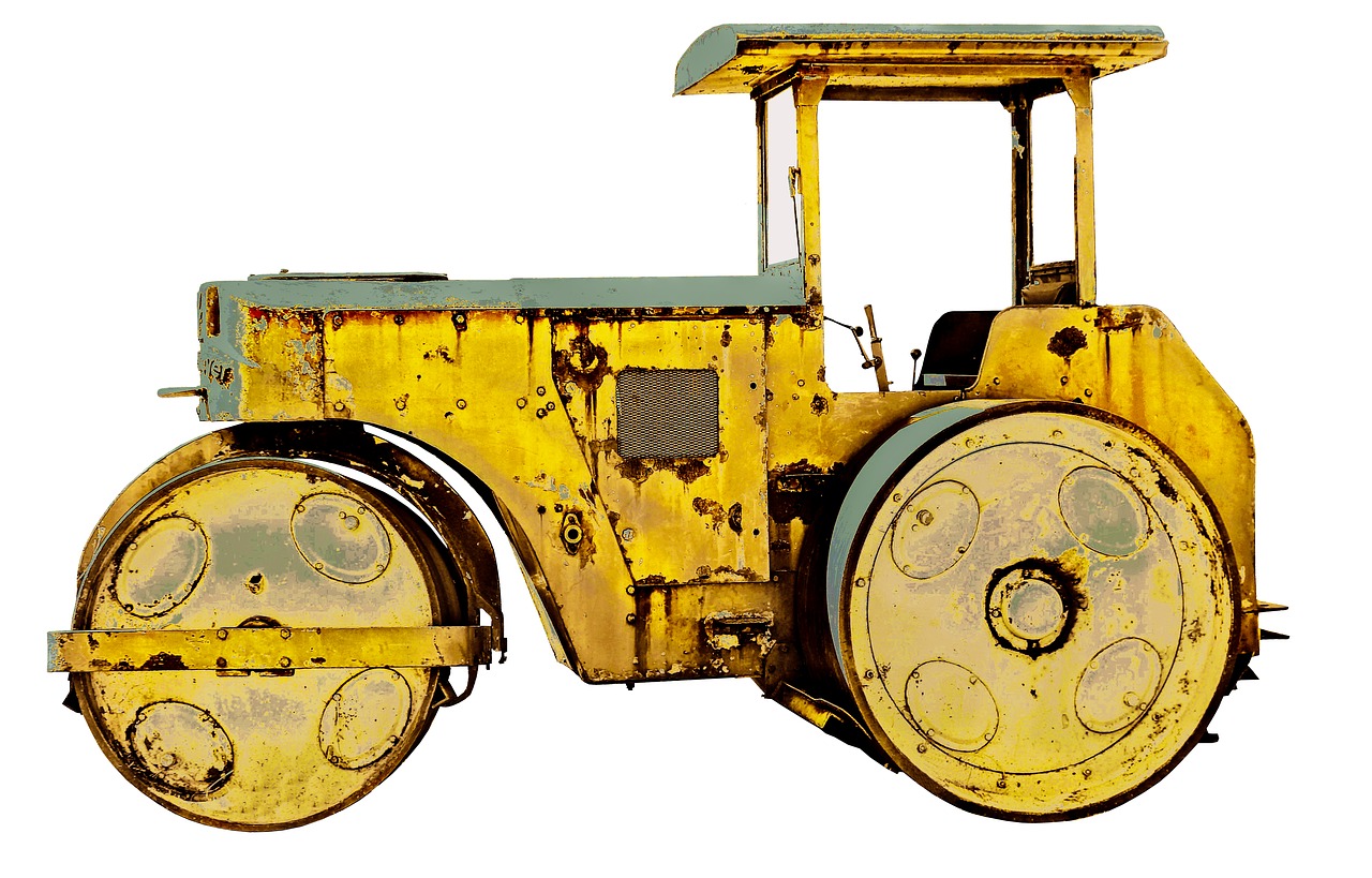 Image - roll road roller old work machine