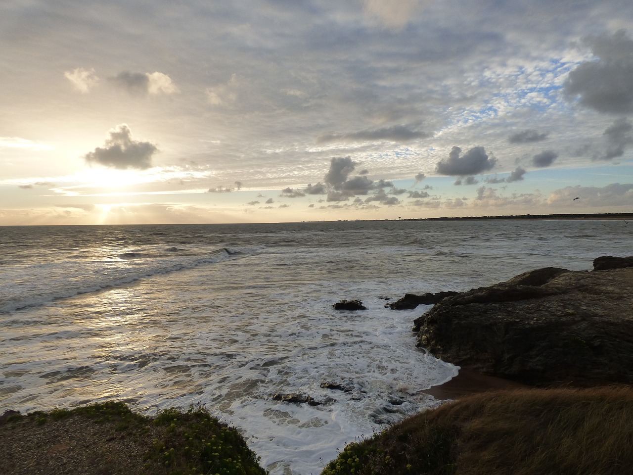 Image - beach water ocean vendée rocks