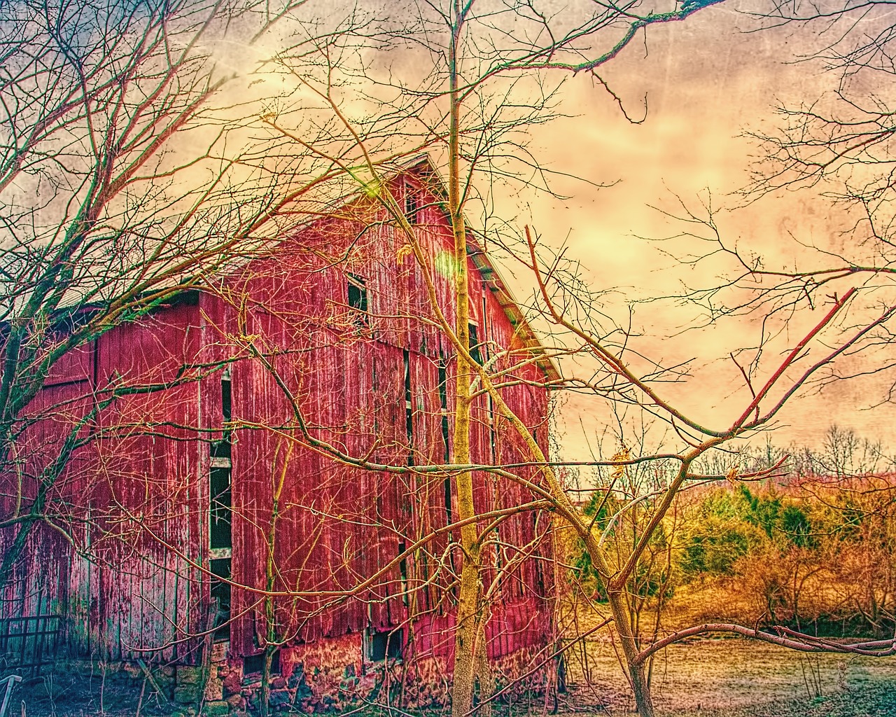 Image - barn barns rustic art digital art