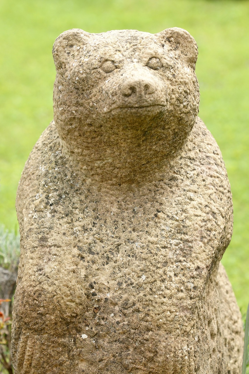 Image - bear sculpture stone art figure