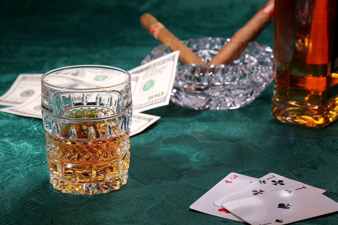 Image - cards money whiskey cigars