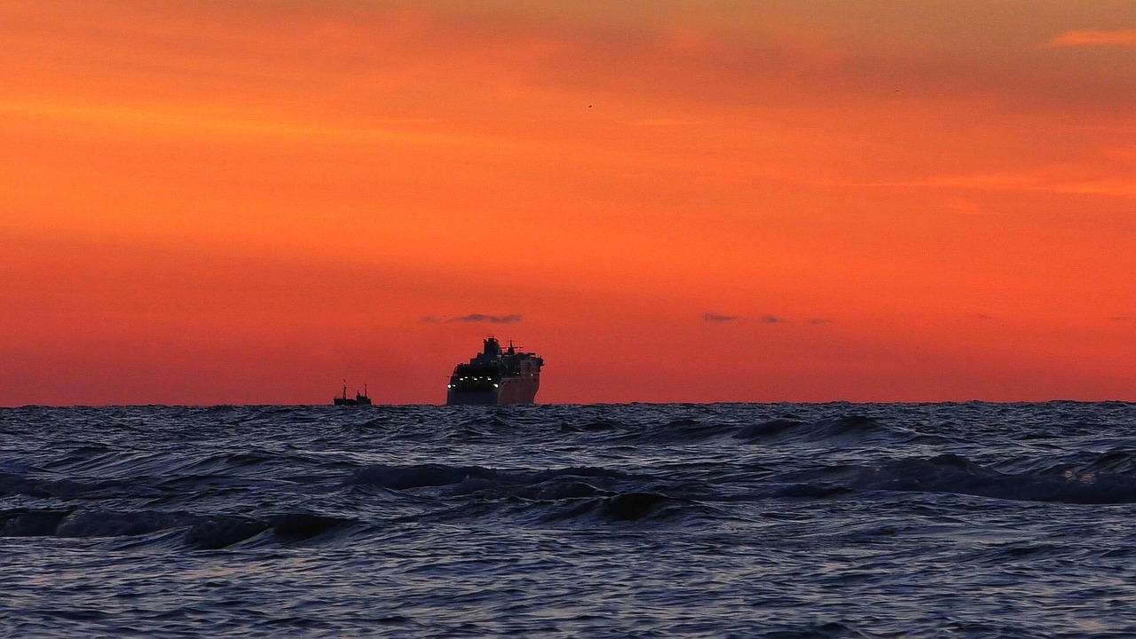 Image - ferry sunset water abendstimmung