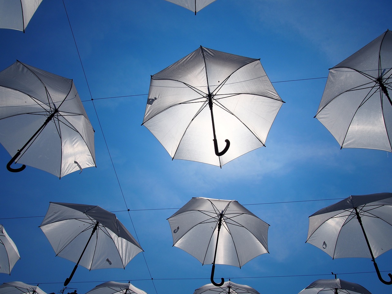 Image - umbrellas lublin sky decoration