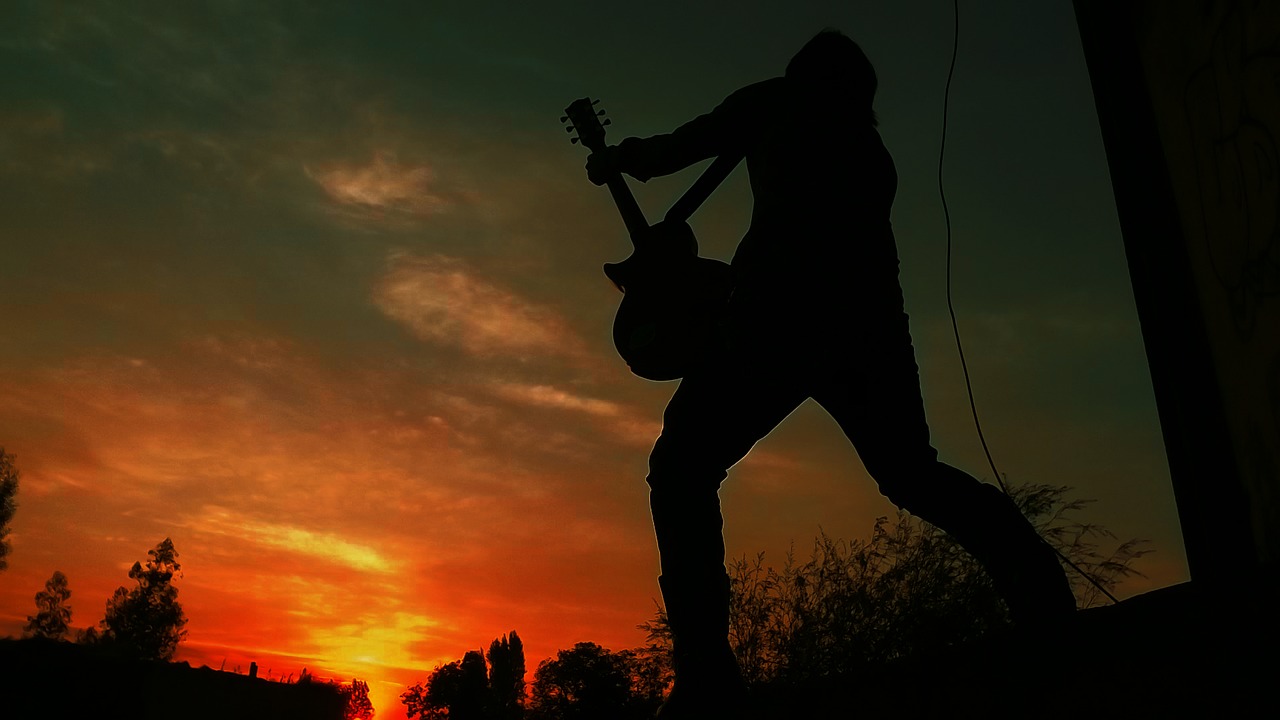 Image - silhouette guy guitar rockstar