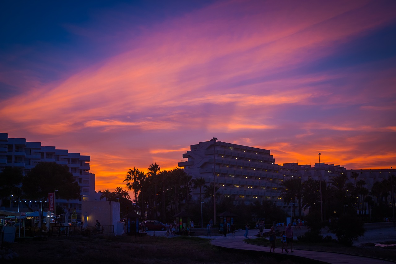Image - sunset clouds hotel scenery sky