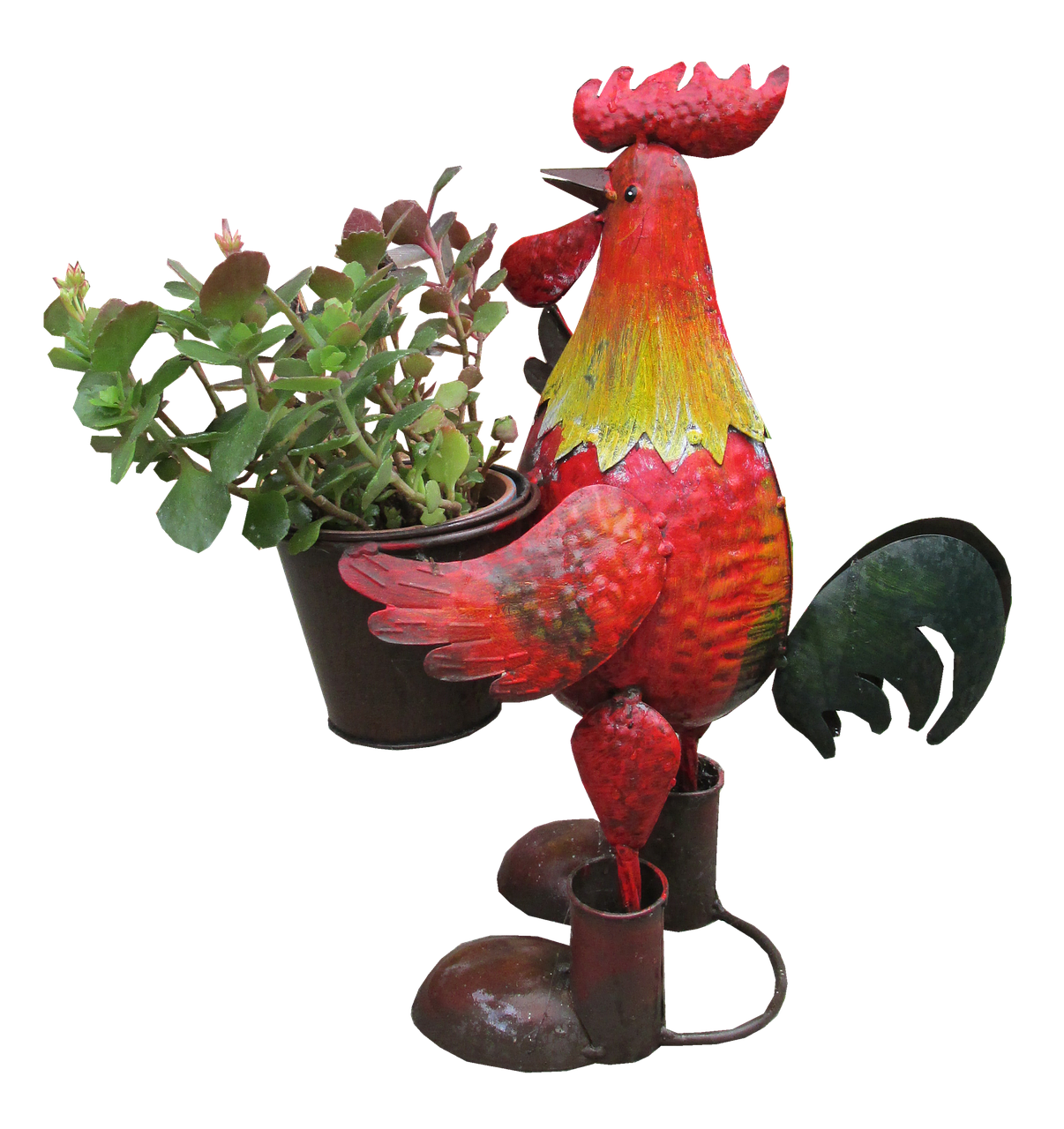 Image - rooster planter garden statue