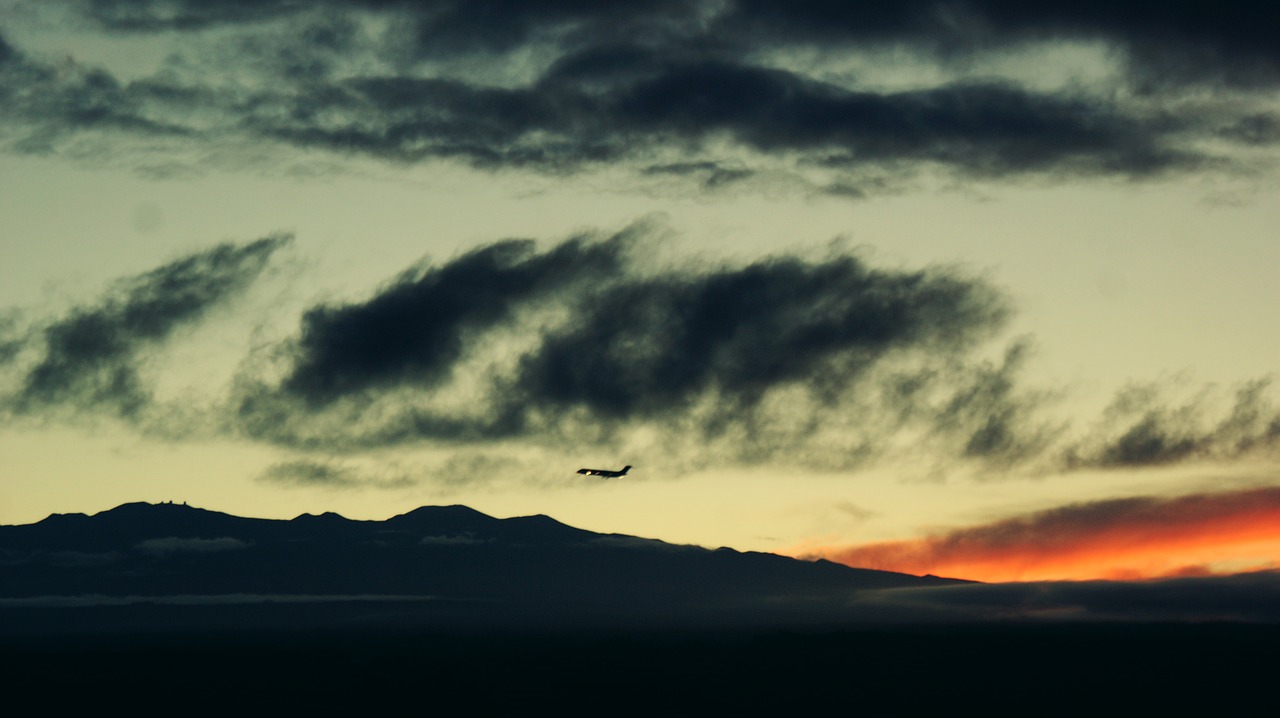 Image - airplane sunset sky nature