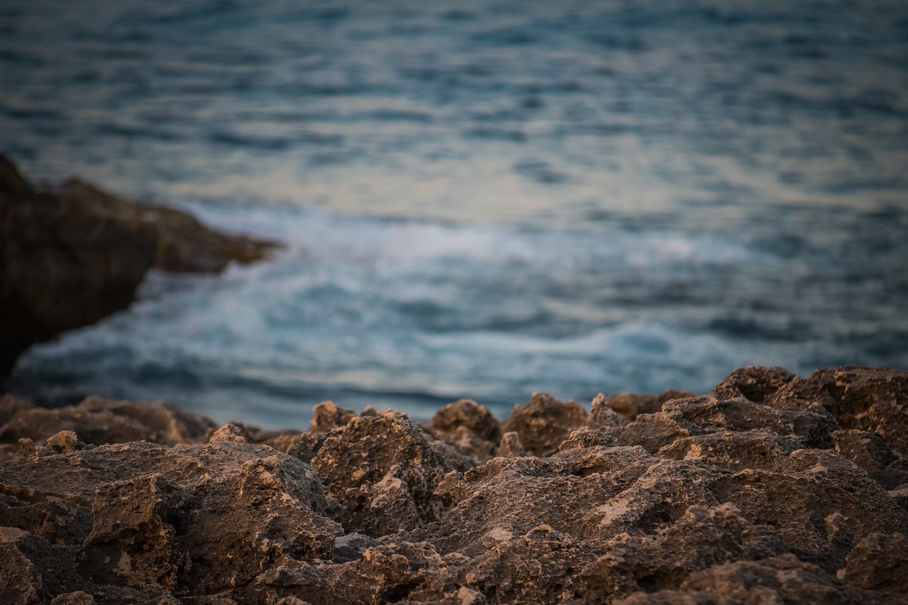 Image - sea blue sea waves detail stones