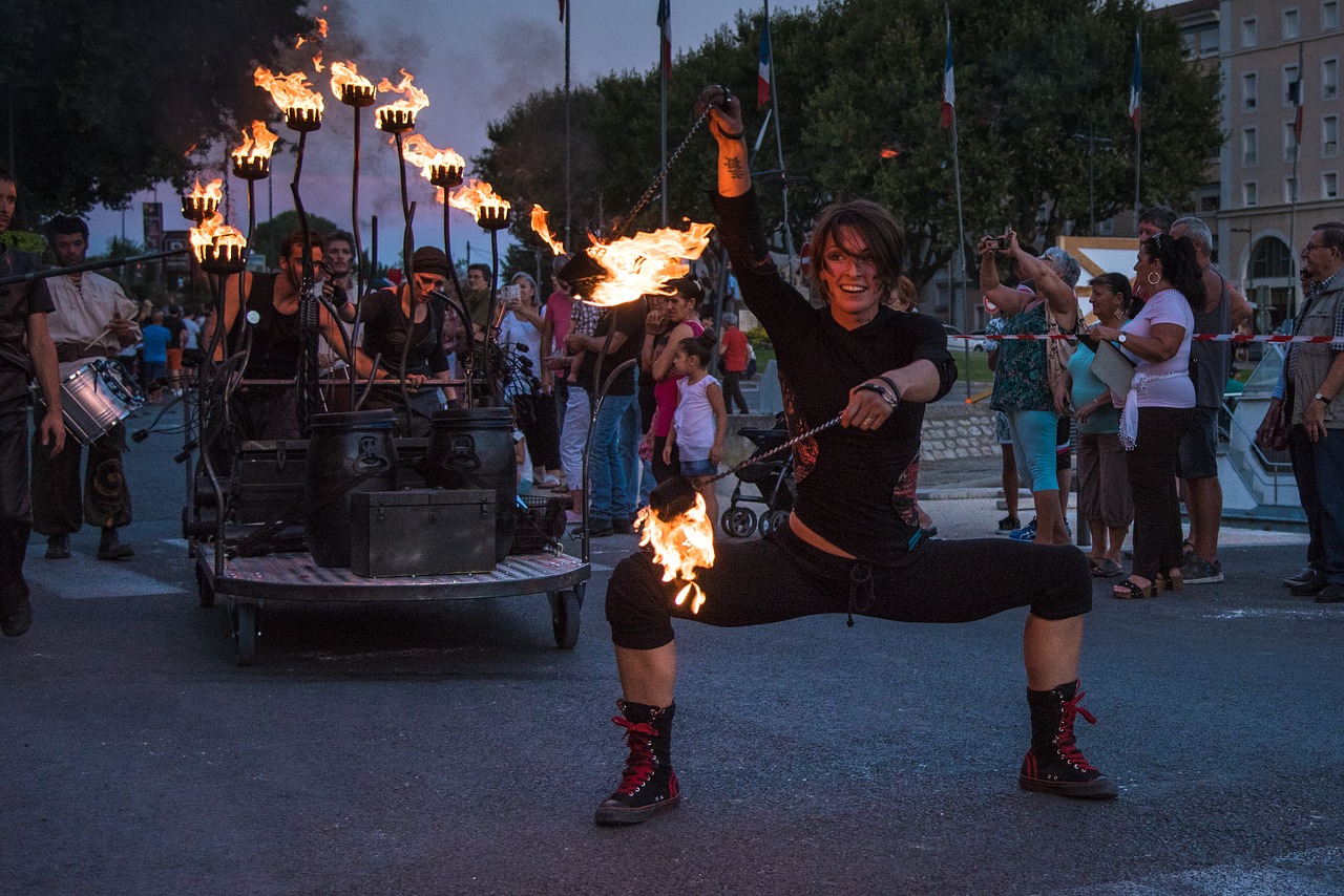 Image - fire juggler holidays parade