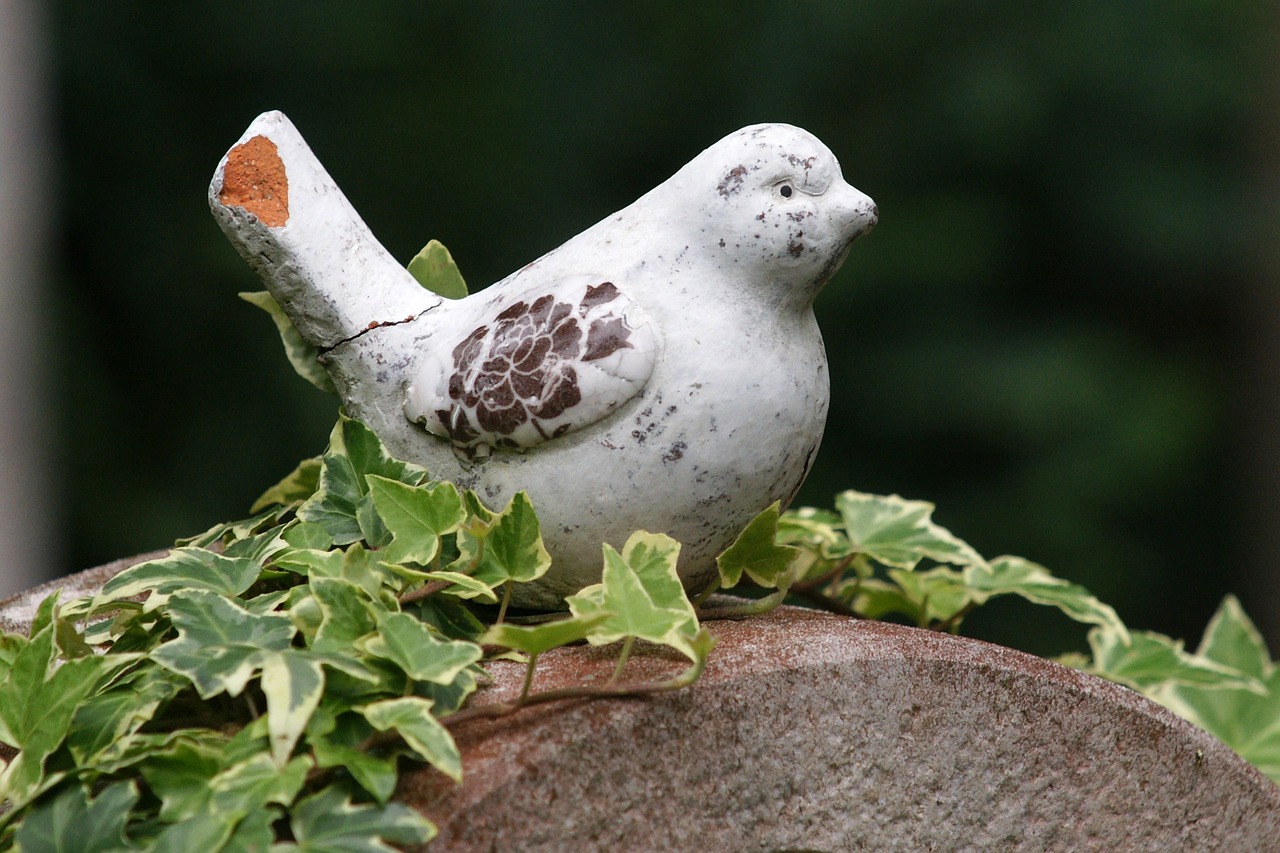 Image - bird contemplative figure cemetery