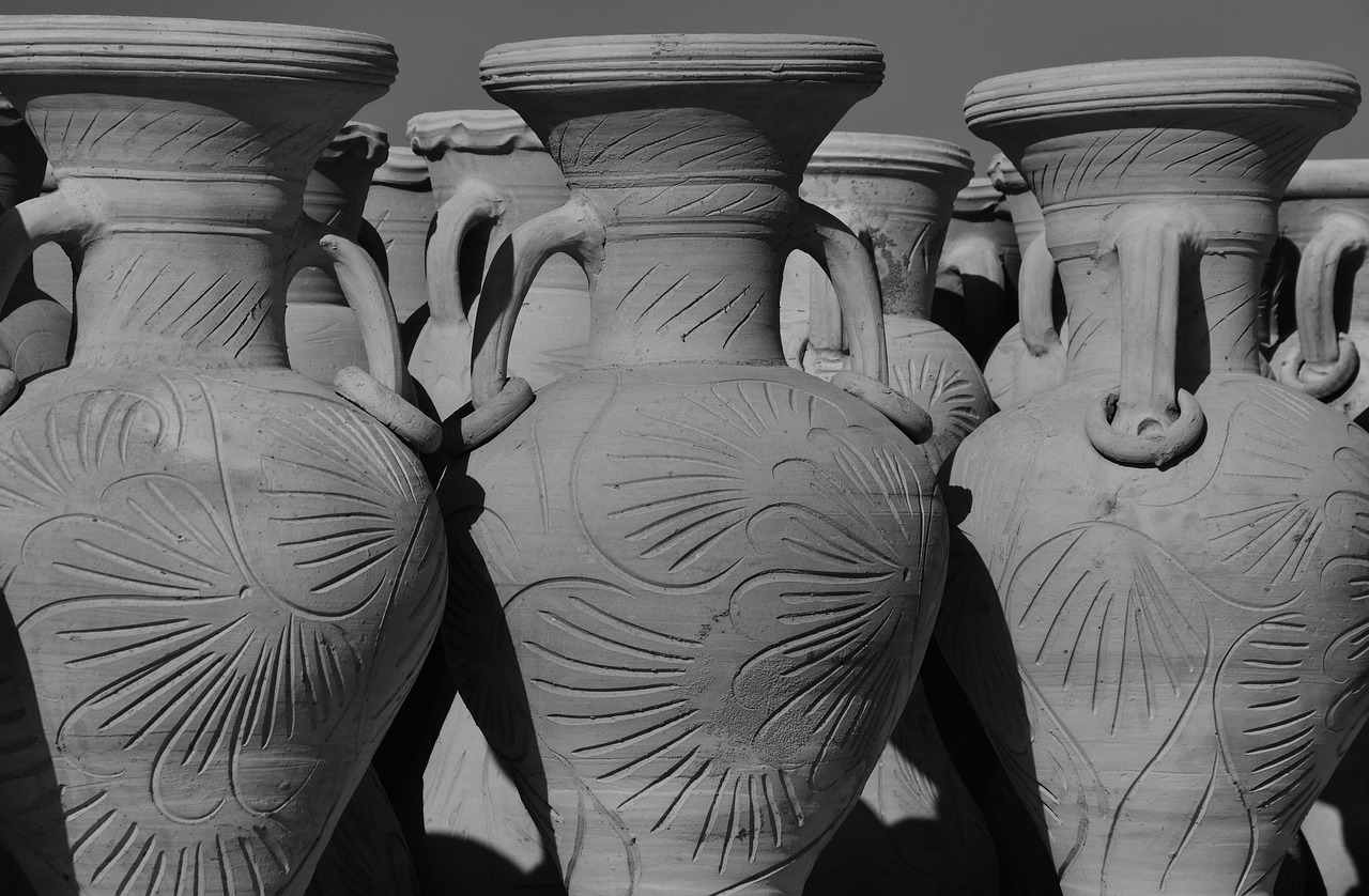 Image - pottery market sale jugs pots