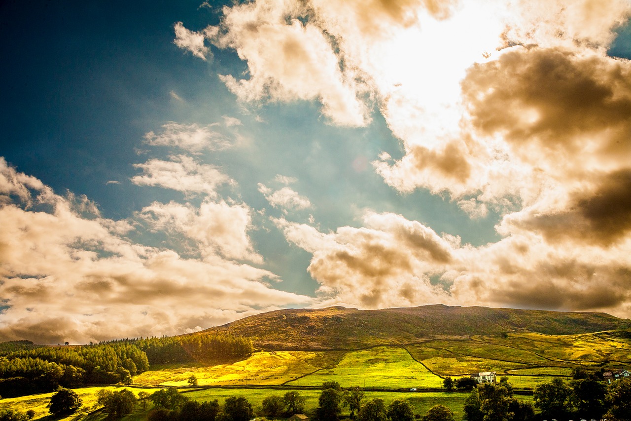 Image - yorkshire burnsall sky england
