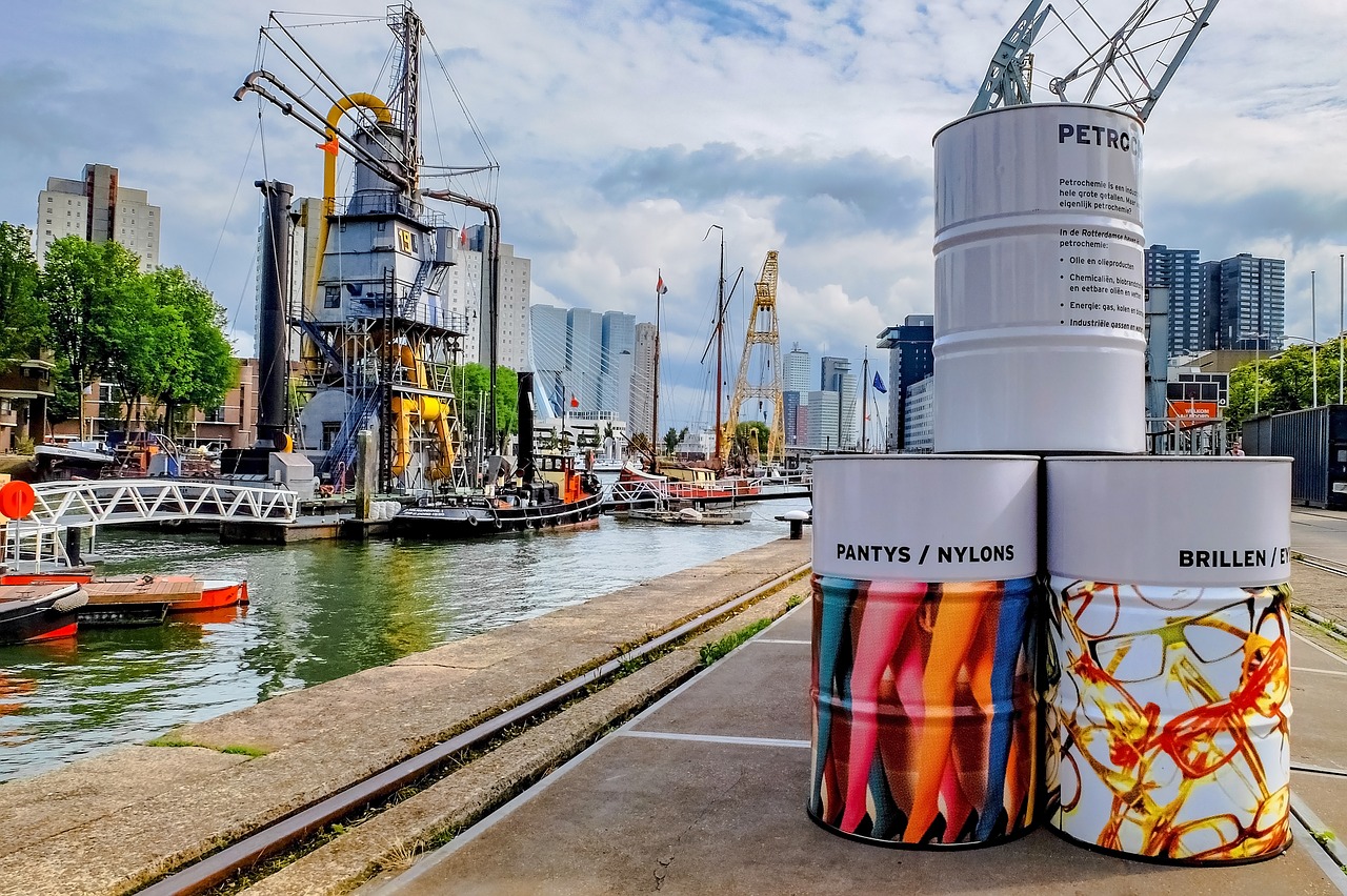 Image - dock boat crane ship barrel
