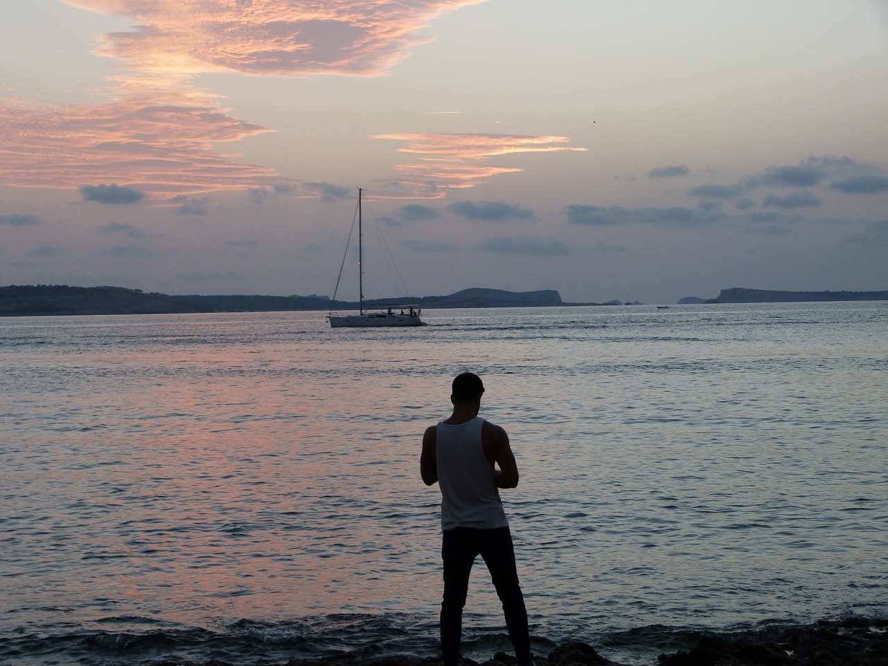 Image - sunset ibiza sea balearic islands