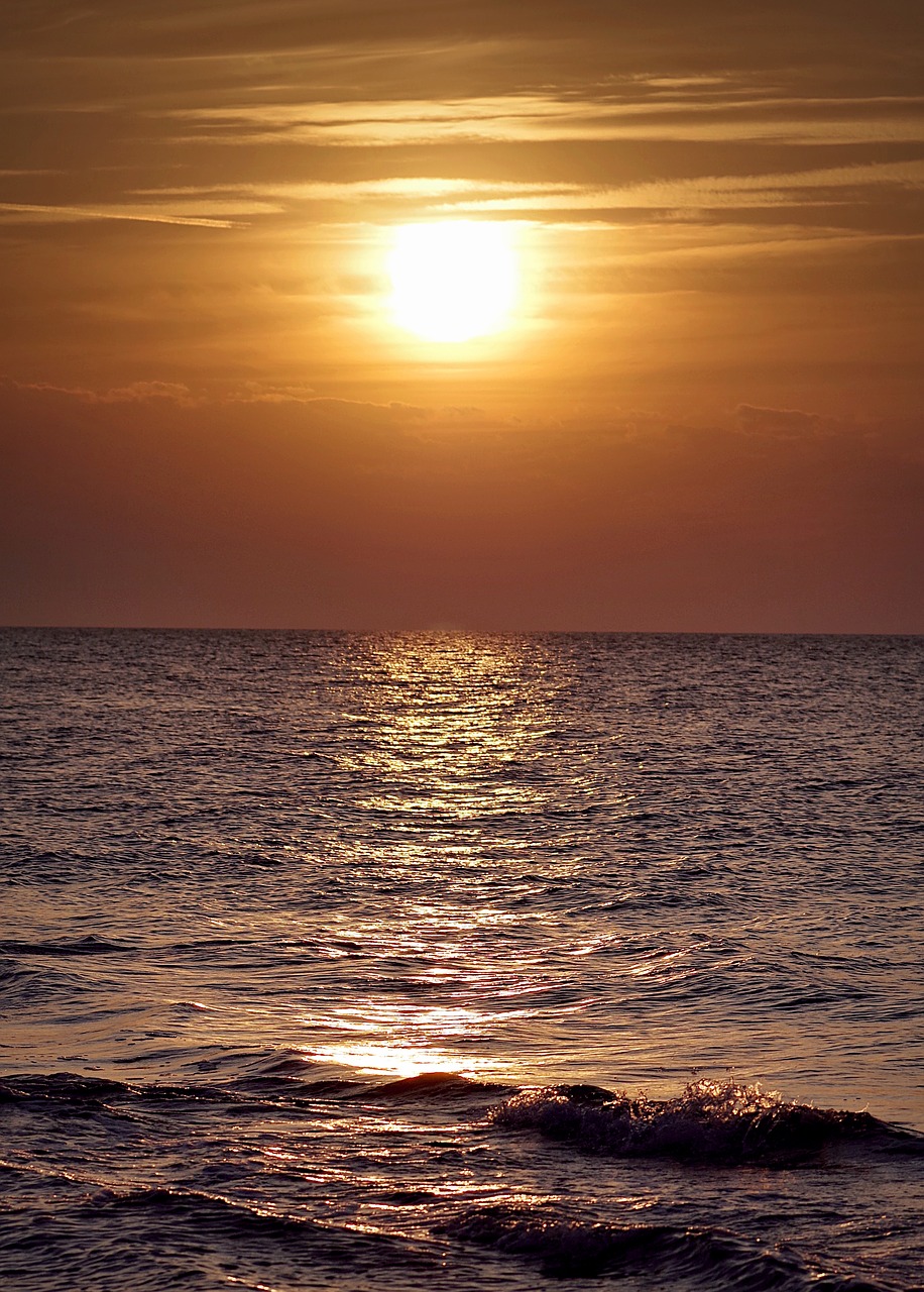 Image - sea sunset evening the sun beach