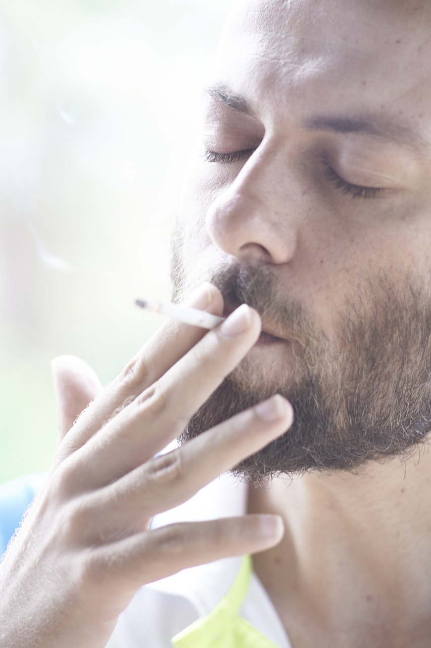 Image - male model cigarette drink beard