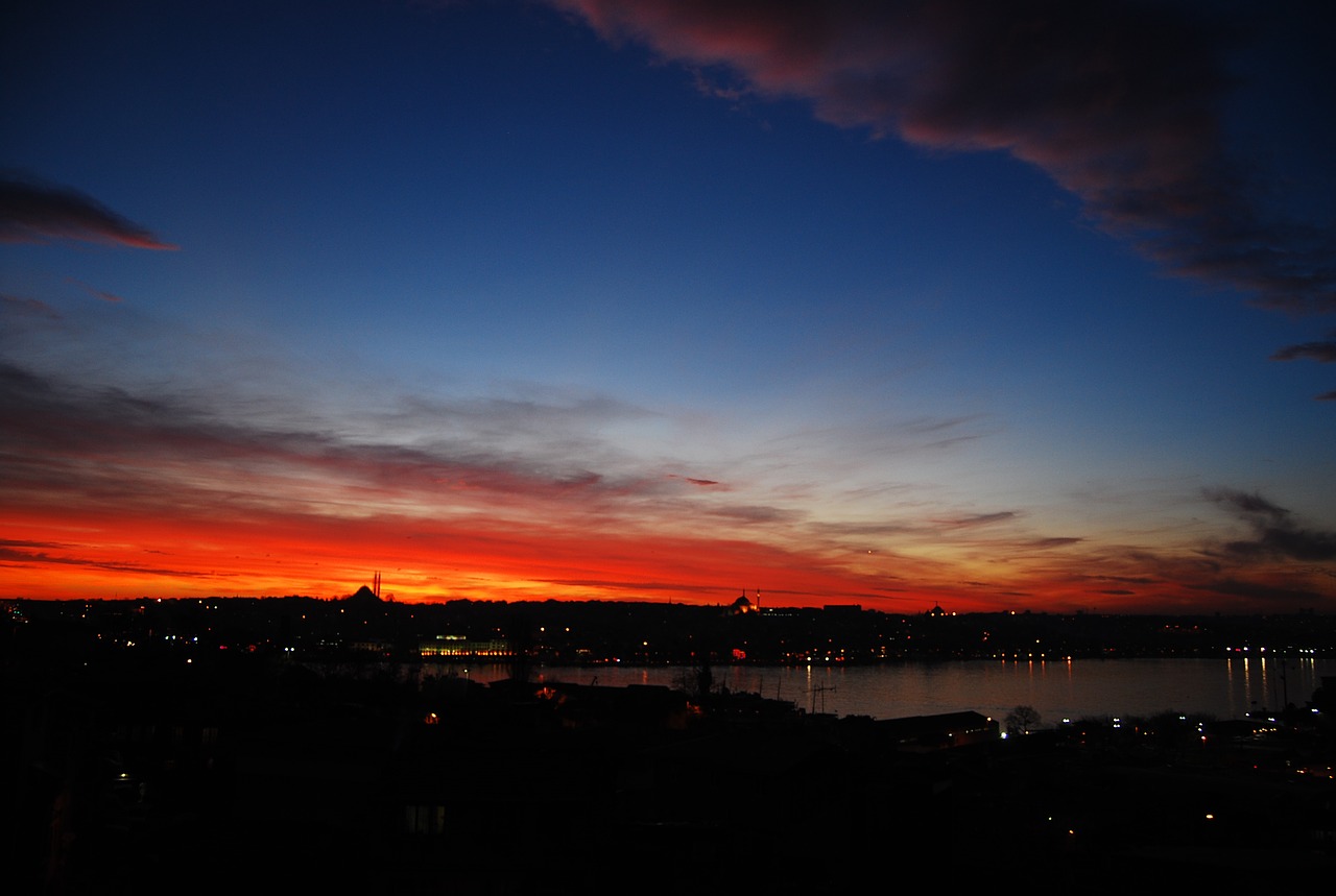 Image - sunset istanbul horizon line