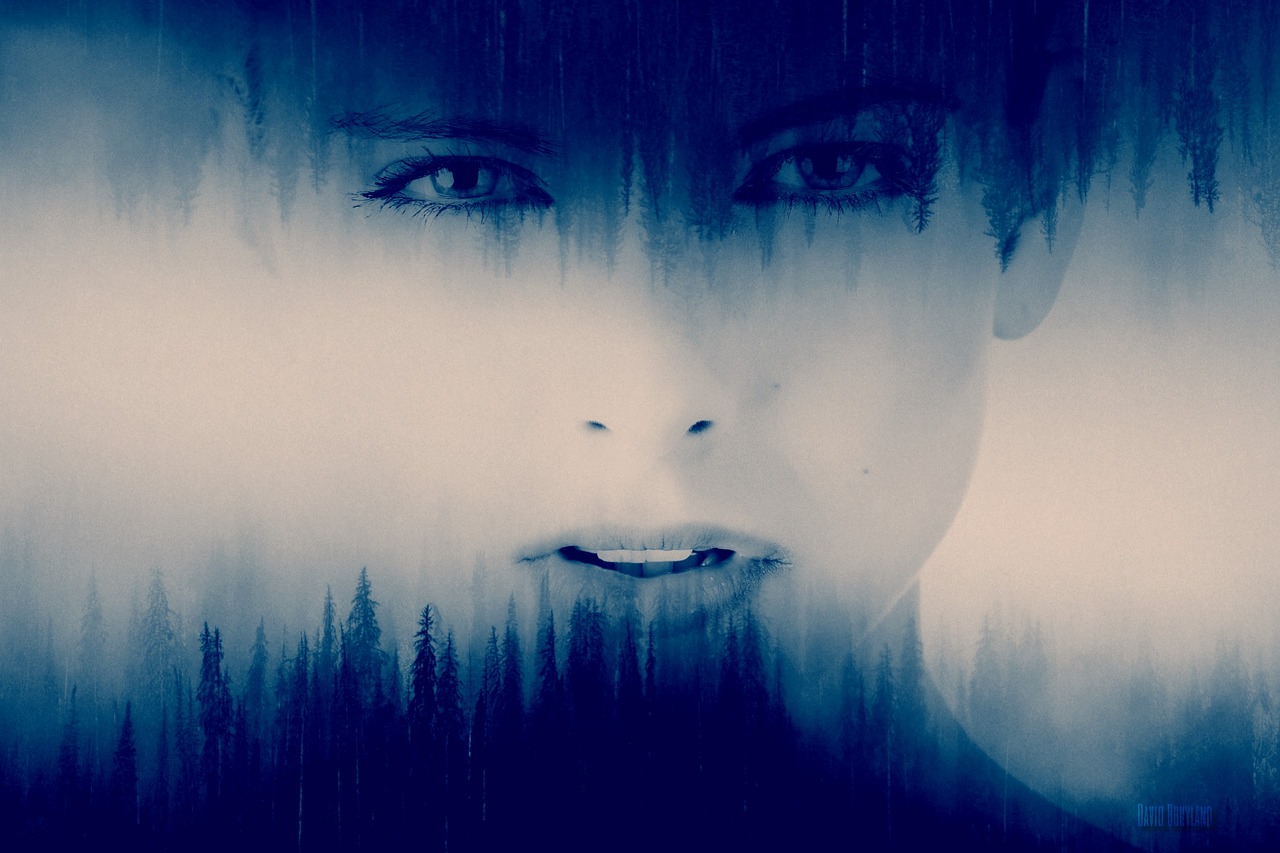 Image - artistic face woman forest