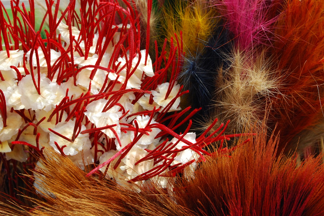 Image - twigs feathers handmade colored