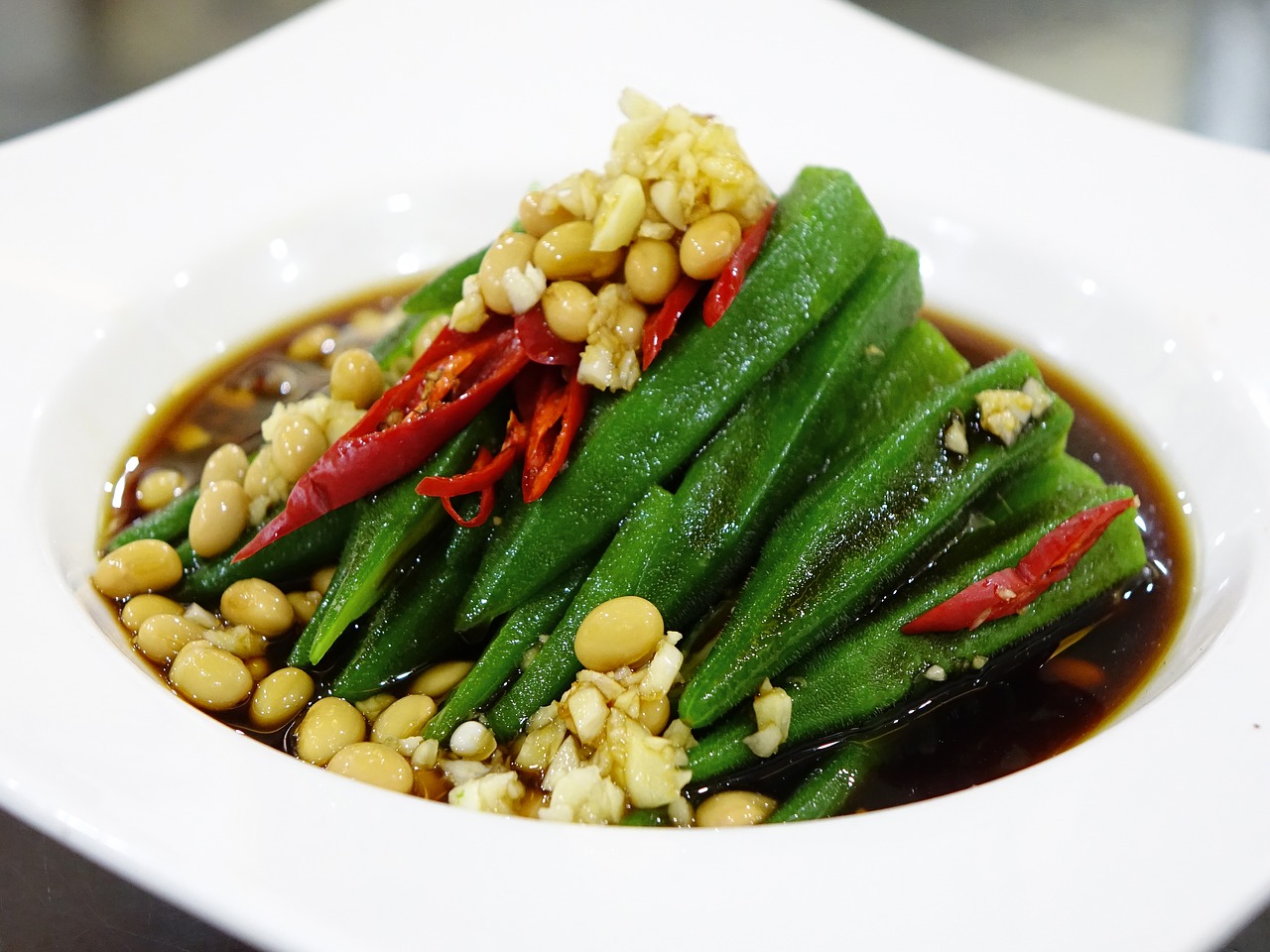 Image - cold dish lady s finger beans sauce
