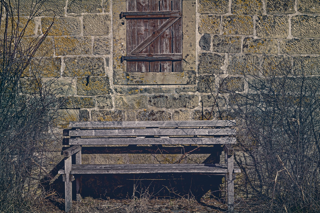 Image - bank wooden bench wooden windows