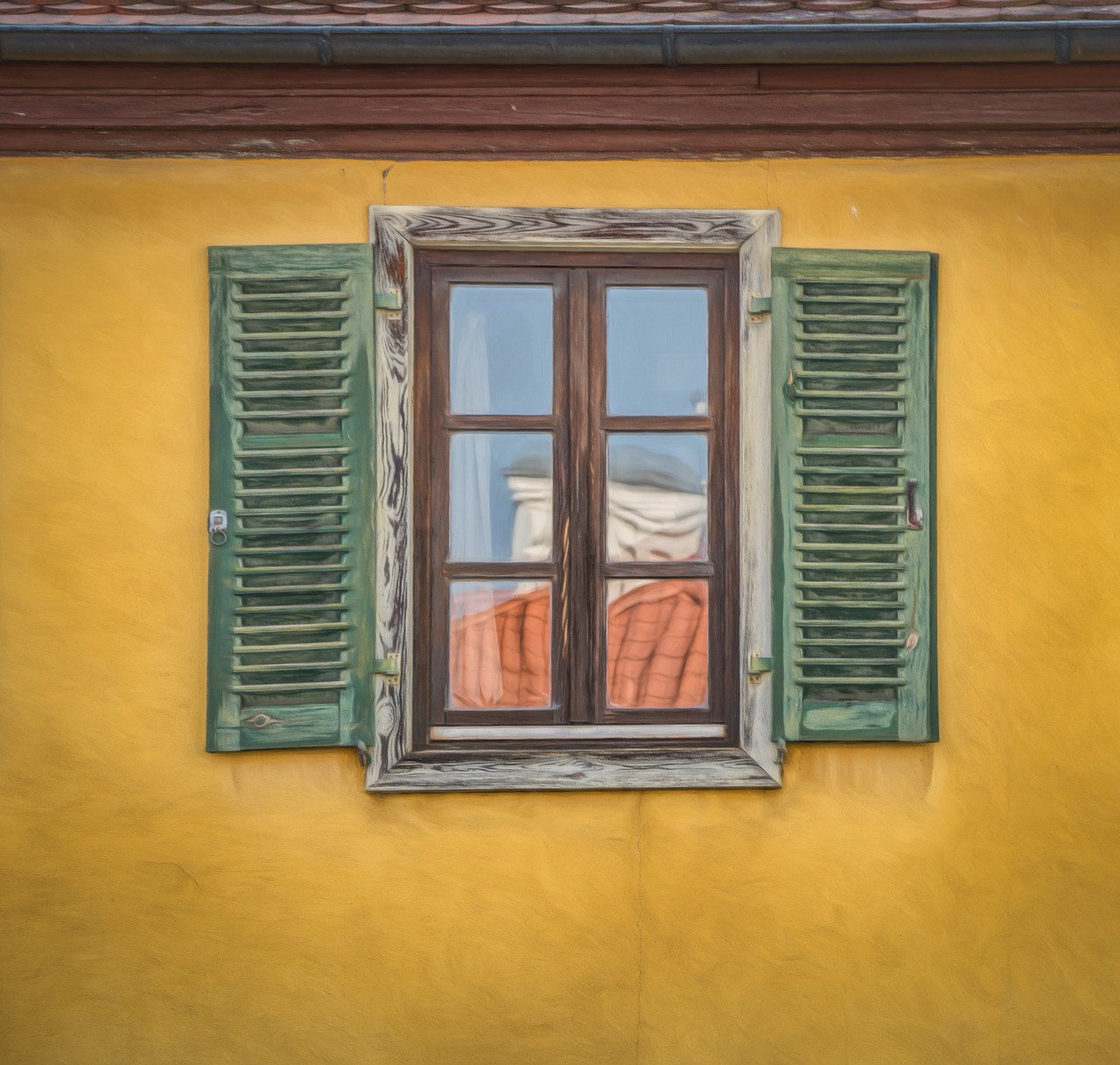 Image - window facade yellow green