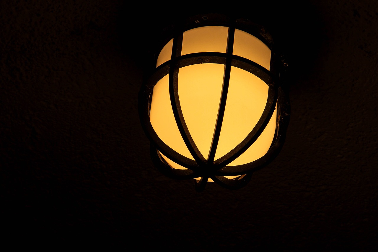 Image - lantern night yellow street lamp