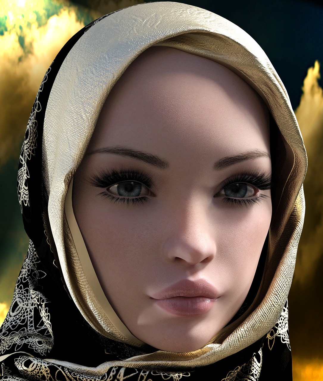 Image - woman headscarf hijab portrait