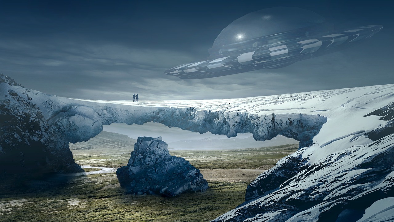 Image - fantasy landscape ufo glacier