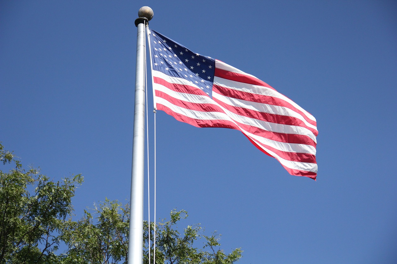 Image - flag blue sky america windy