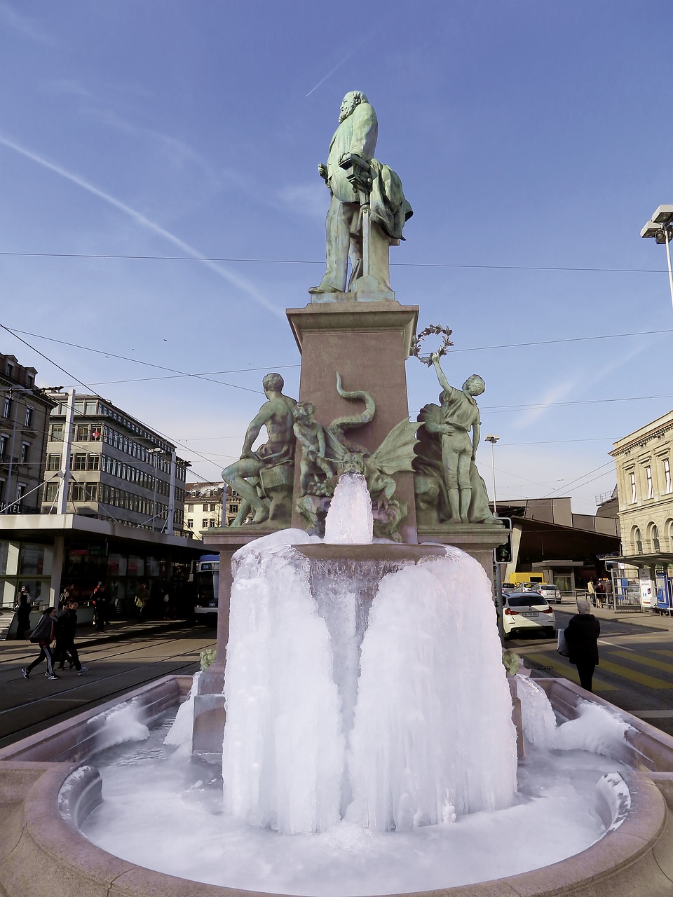 Image - zurich fountain ice switzerland