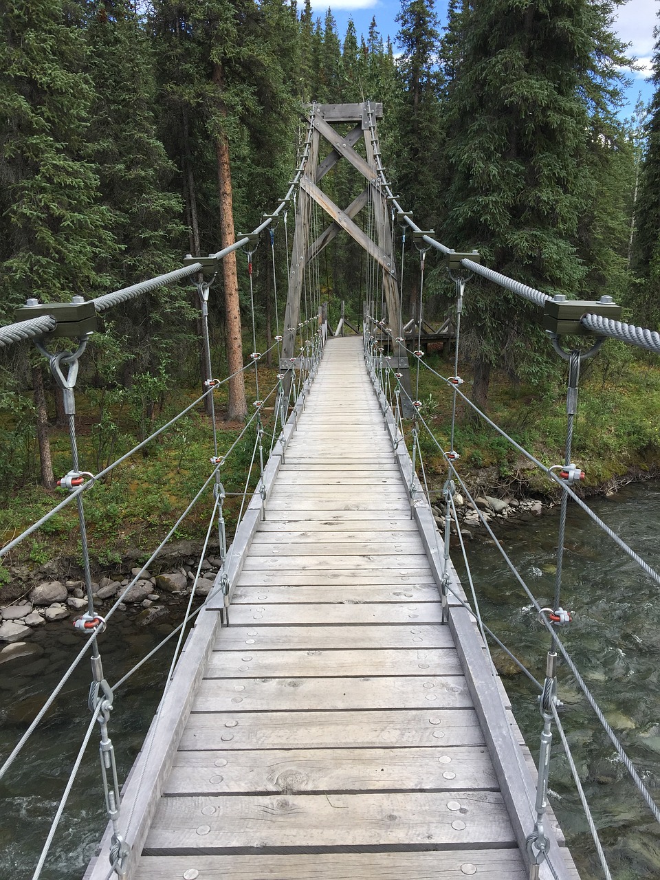 Image - hanging bridge bridge river