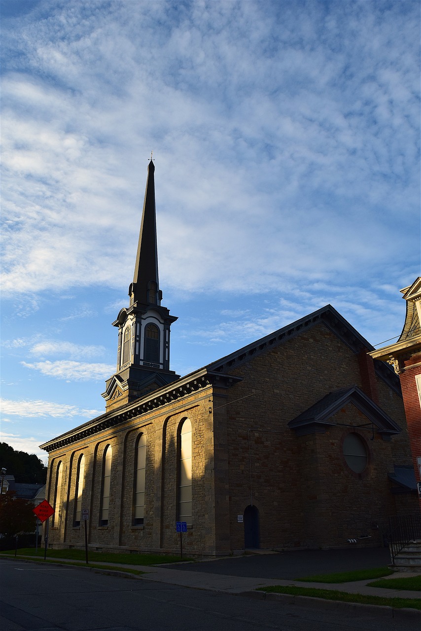 Image - church sunset sunlight shadows sky