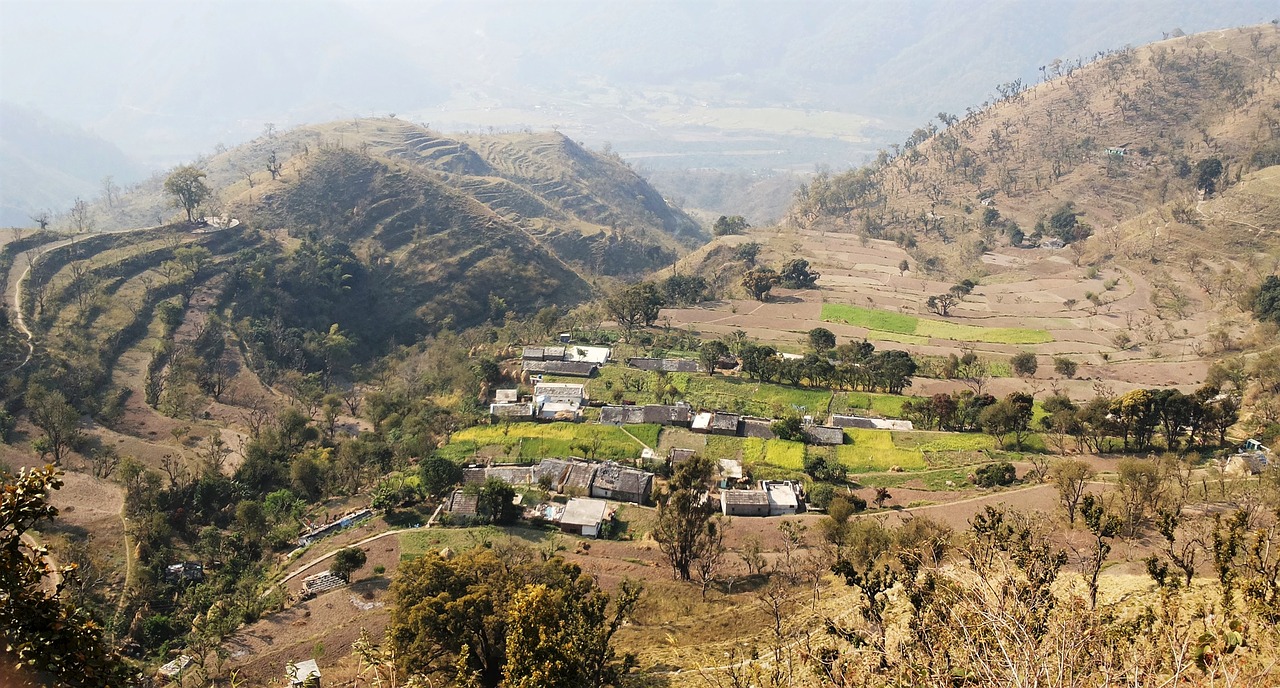 Image - hills village rural field green