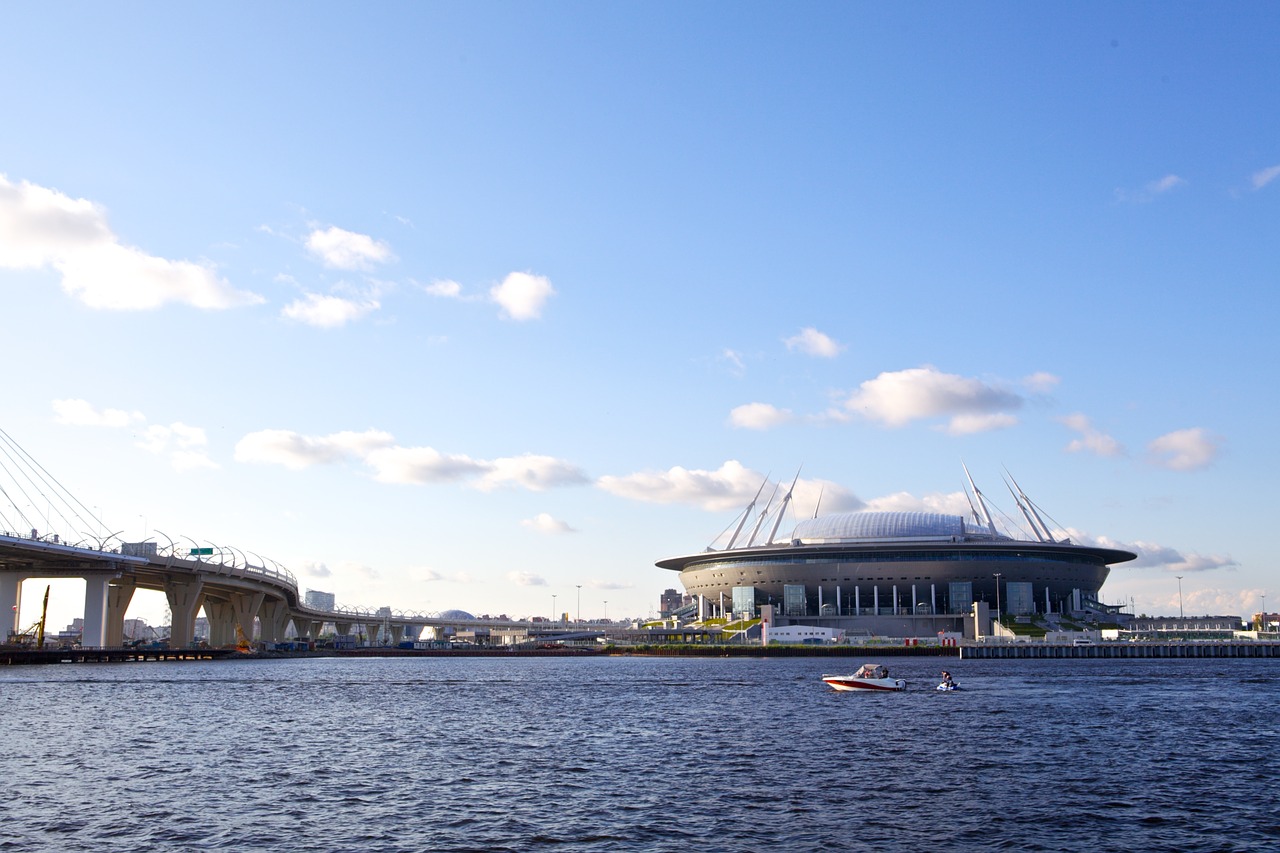 Image - stadium zenit arena bridge water