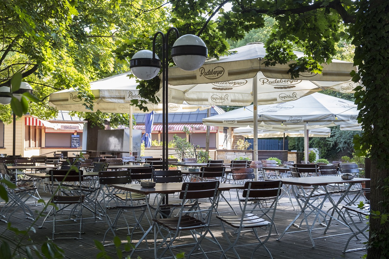 Image - beer garden radeberger dining tables