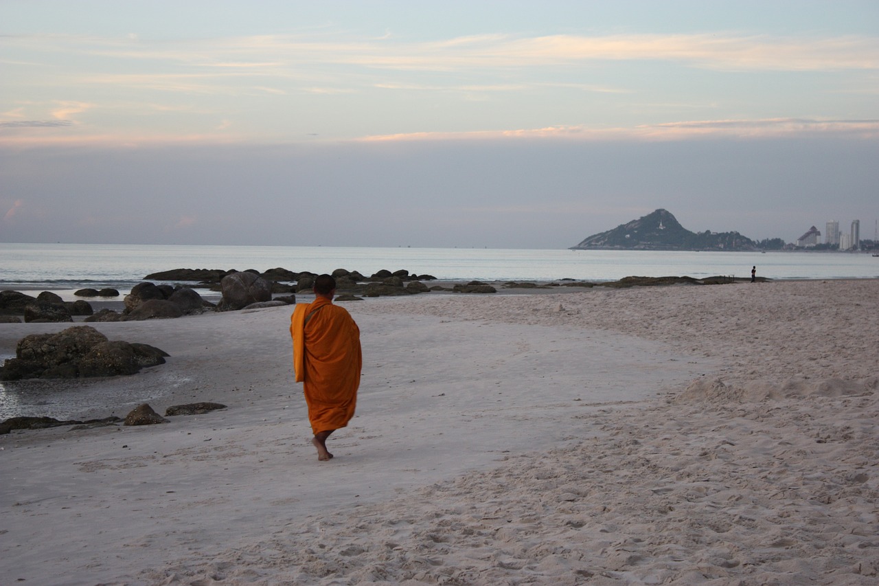 Image - พระ alms beach sea view buddhism