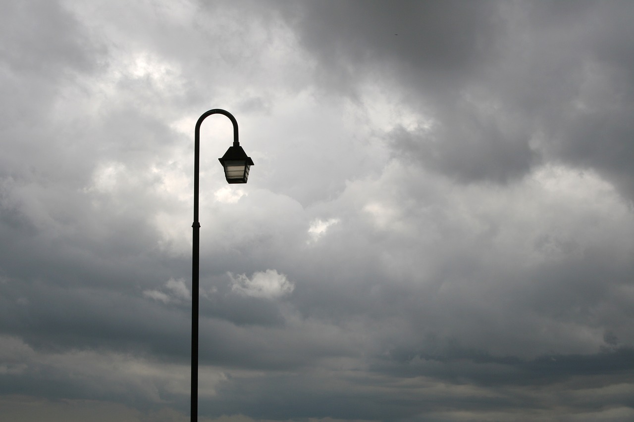 Image - street light rain urban alone