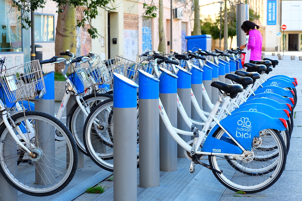 Image - bicycle blue parking bike cycle