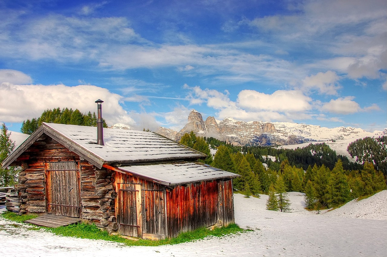 Image - dolomites mountains snow italy