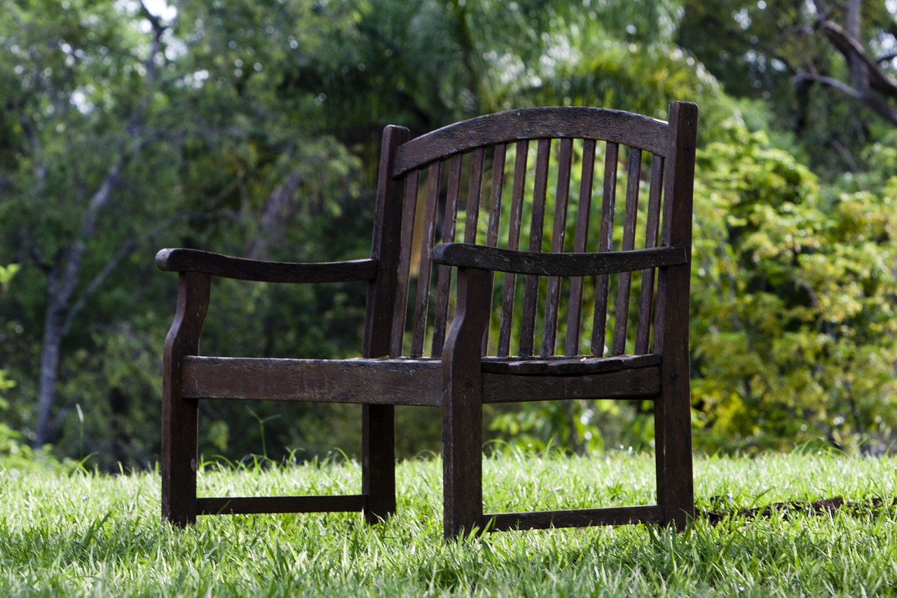 Image - bank garden romantic wood