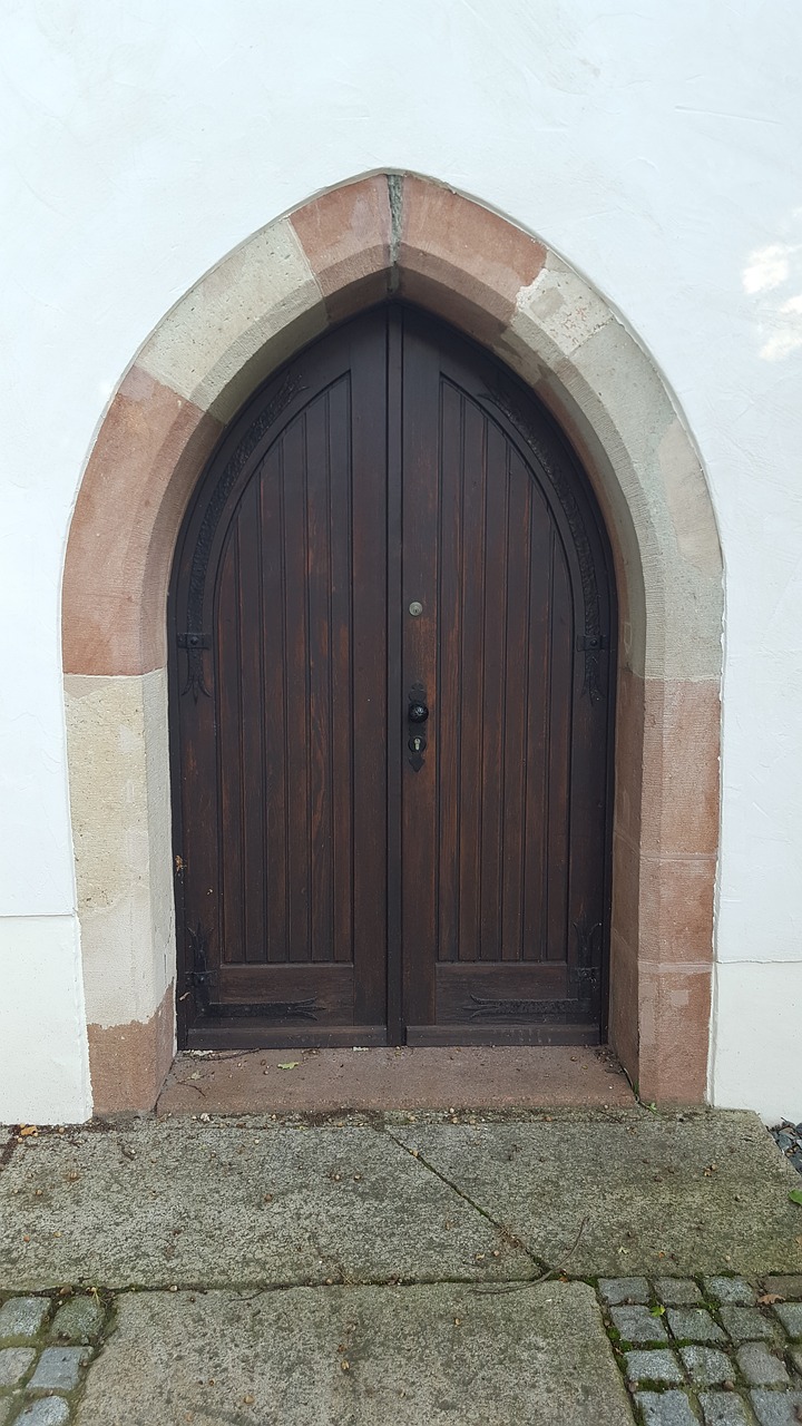 Image - door church brown stone frame